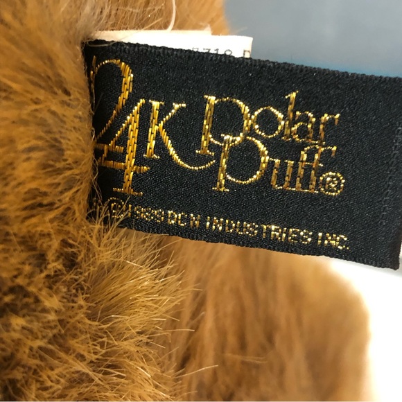 24K Polar Puff Special Effects 5718 Deedee Brown Bear 13" Plush Bow Ear Tag 1989 - Picture 13 of 16